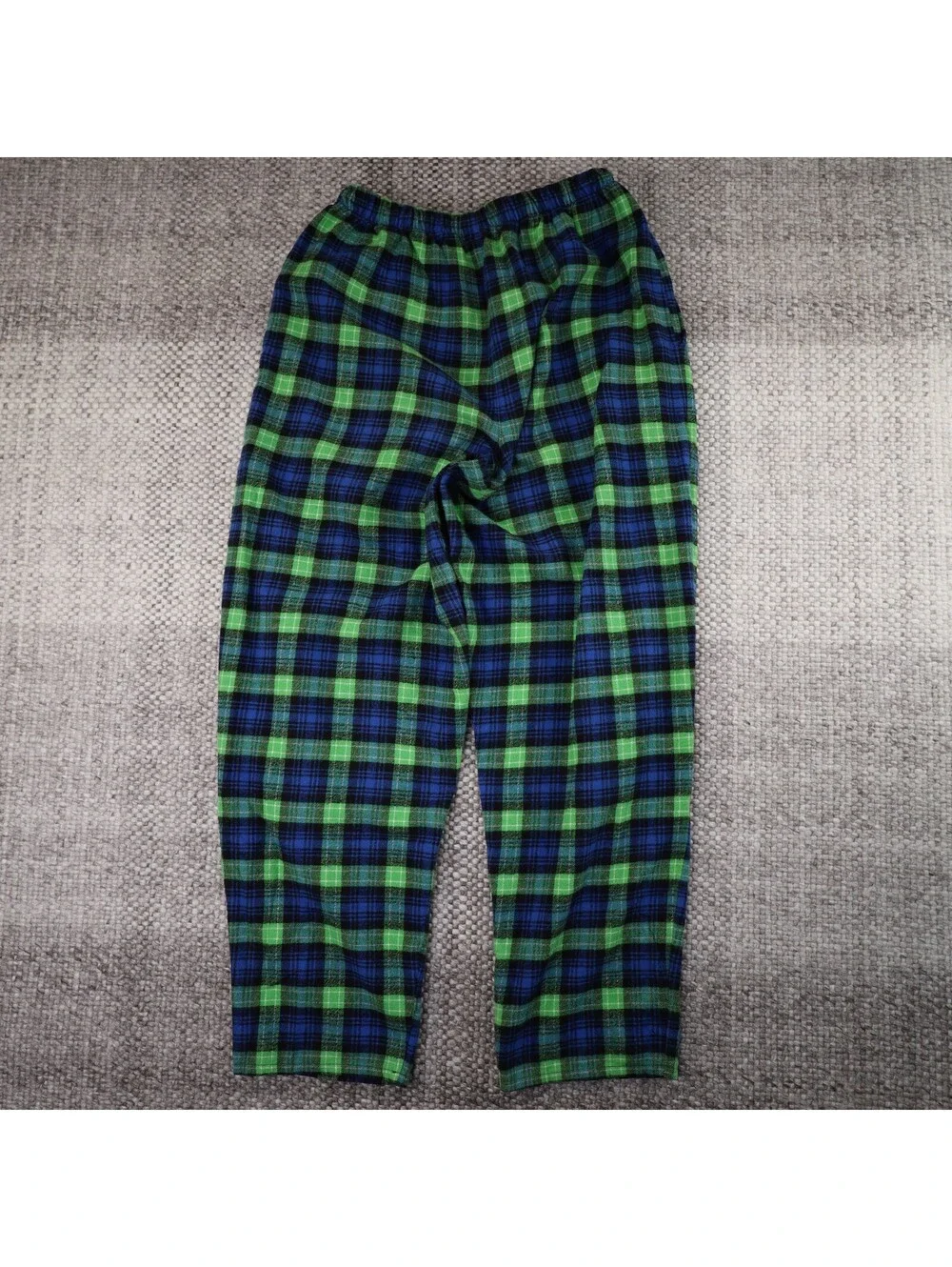 The Vermont Flannel Co PJ Pants Small Green Blue Plaid Cotton Pajama Lounge USA